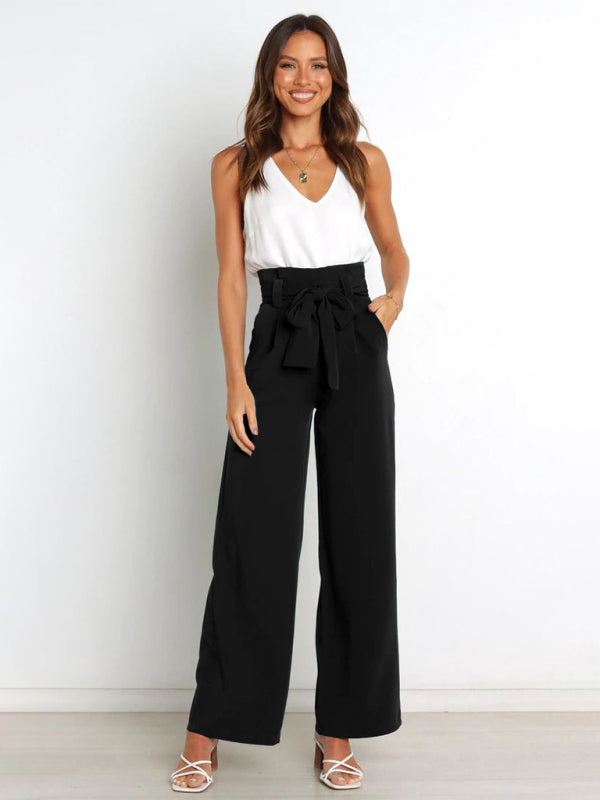 Belted Wide-Leg Trousers - Arabella's Couture 