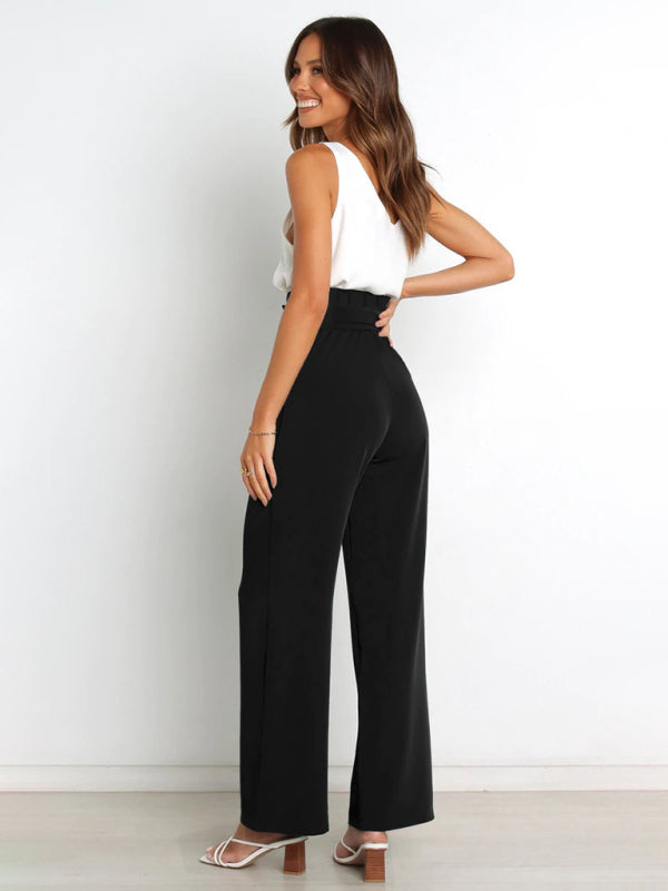 Belted Wide-Leg Trousers - Arabella's Couture 