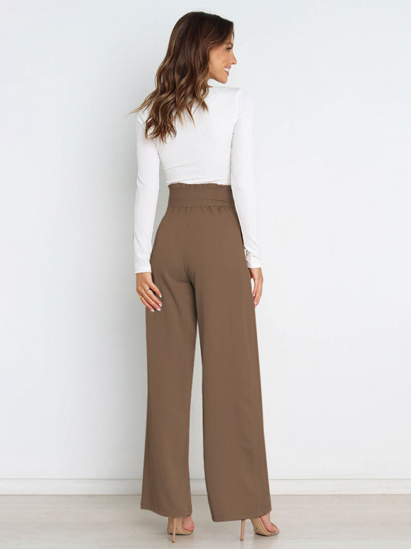 Belted Wide-Leg Trousers - Arabella's Couture 