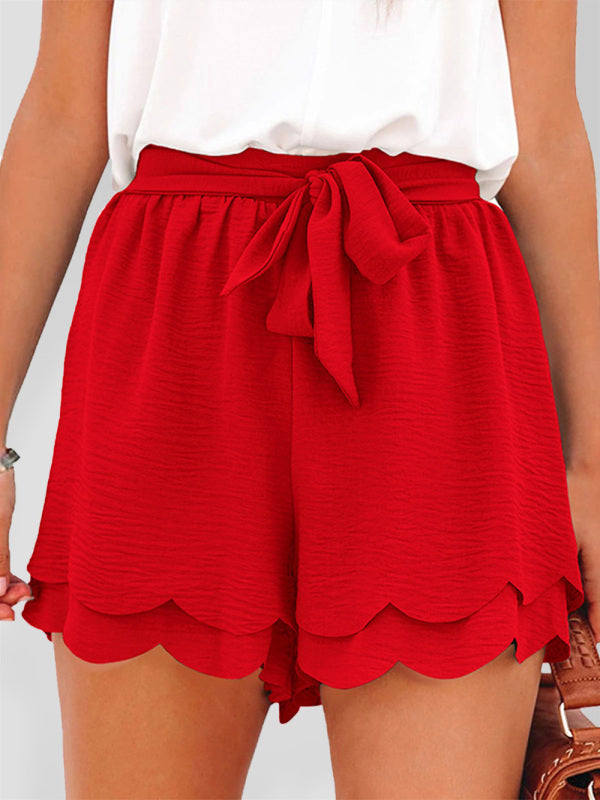 Layered Petal Hem Shorts - Arabella's Couture 