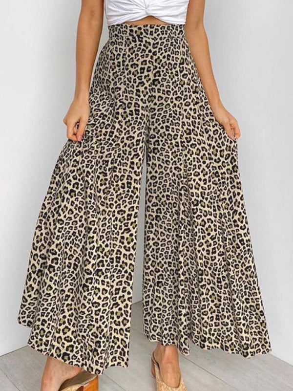 Leopard Print Wide-leg Trousers - Arabella's Couture 