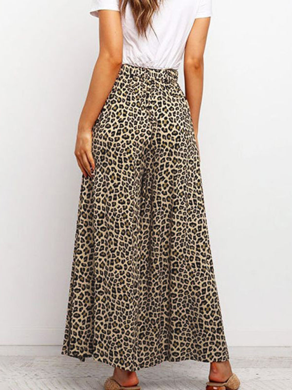 Leopard Print Wide-leg Trousers - Arabella's Couture 