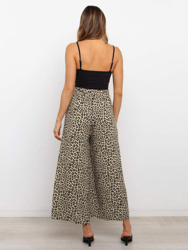 Leopard Print Wide-leg Trousers - Arabella's Couture 