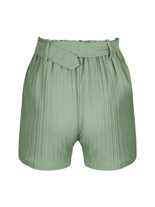 Green Pleated Shorts - Arabella's Couture 