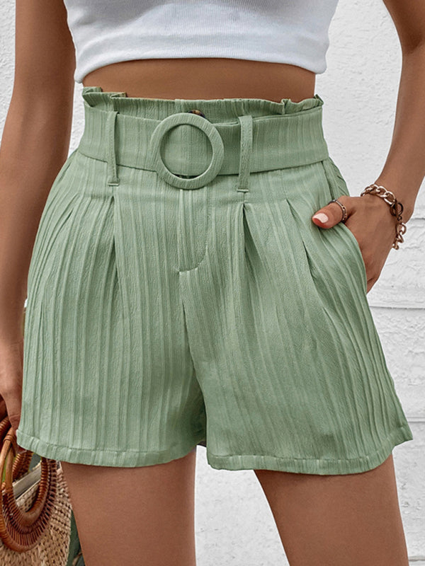 Green Pleated Shorts - Arabella's Couture 