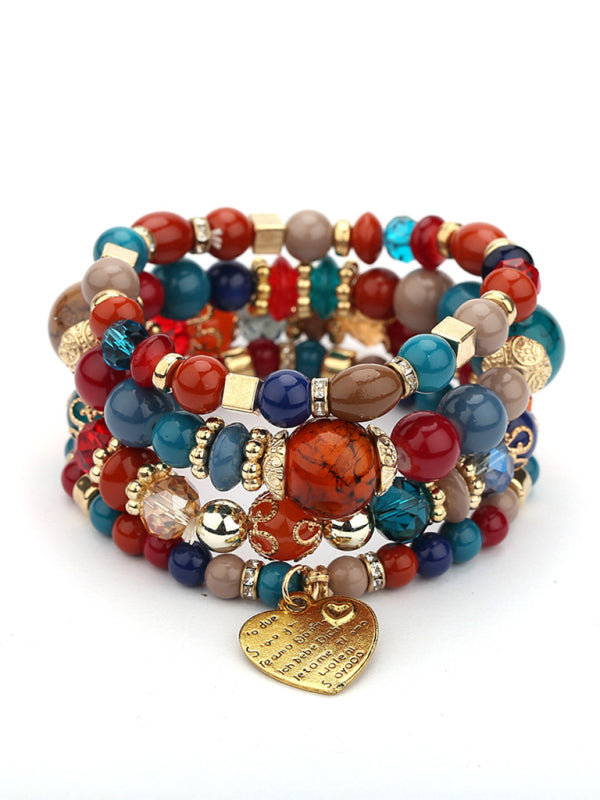 Multilayered Crystal Beaded Bracelet