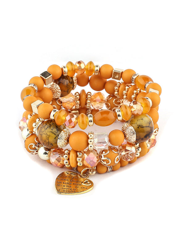 Multilayered Crystal Beaded Bracelet