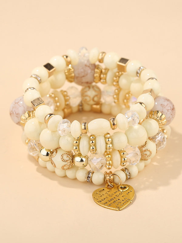 Multilayered Crystal Beaded Bracelet