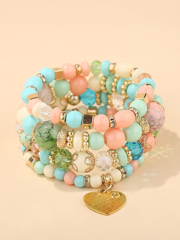 Multilayered Crystal Beaded Bracelet