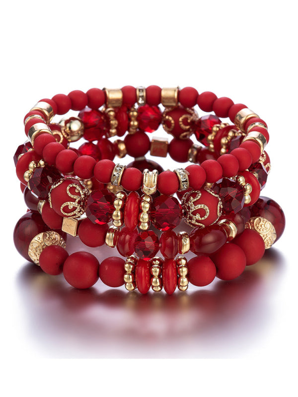 Multilayered Crystal Beaded Bracelet