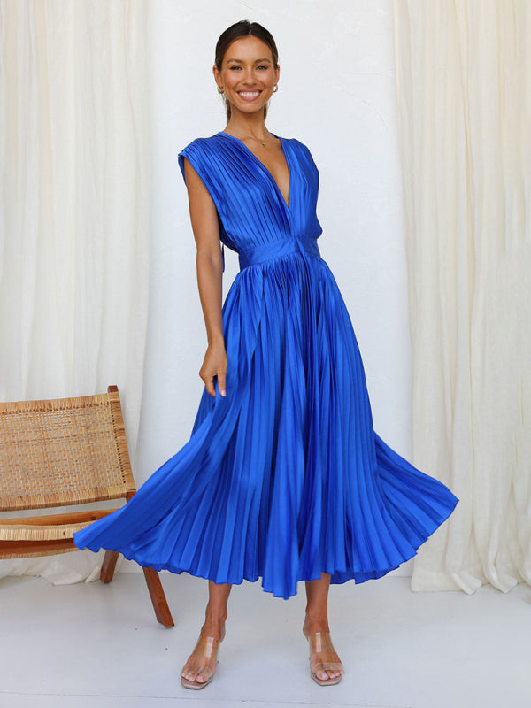 Pleated Sleeveless Dress