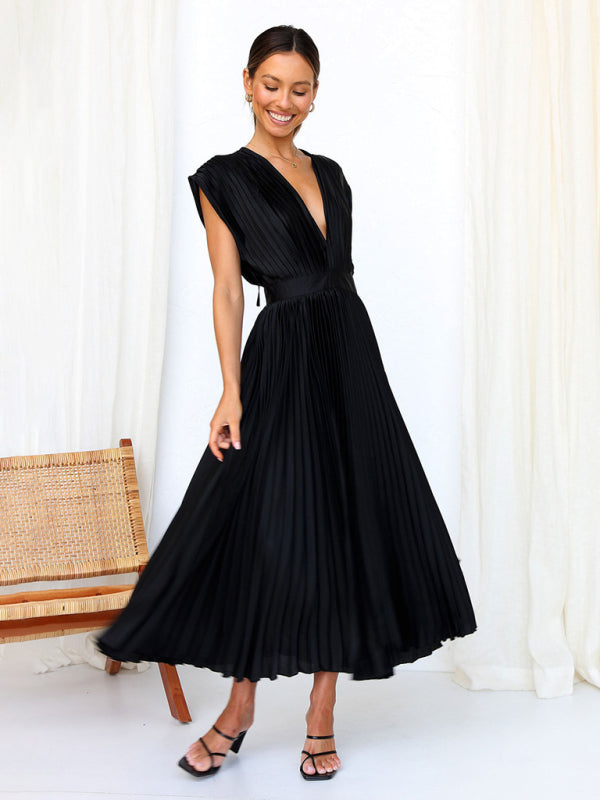 Pleated Sleeveless Dress