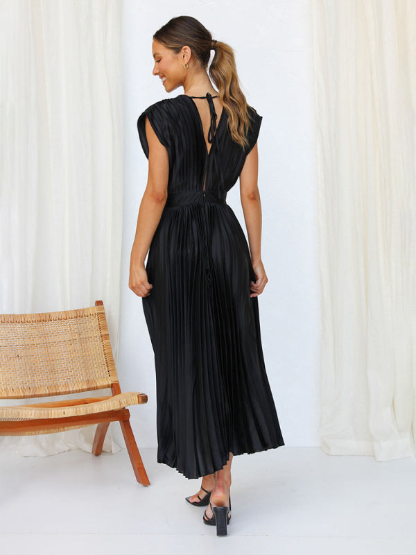 Pleated Sleeveless Dress