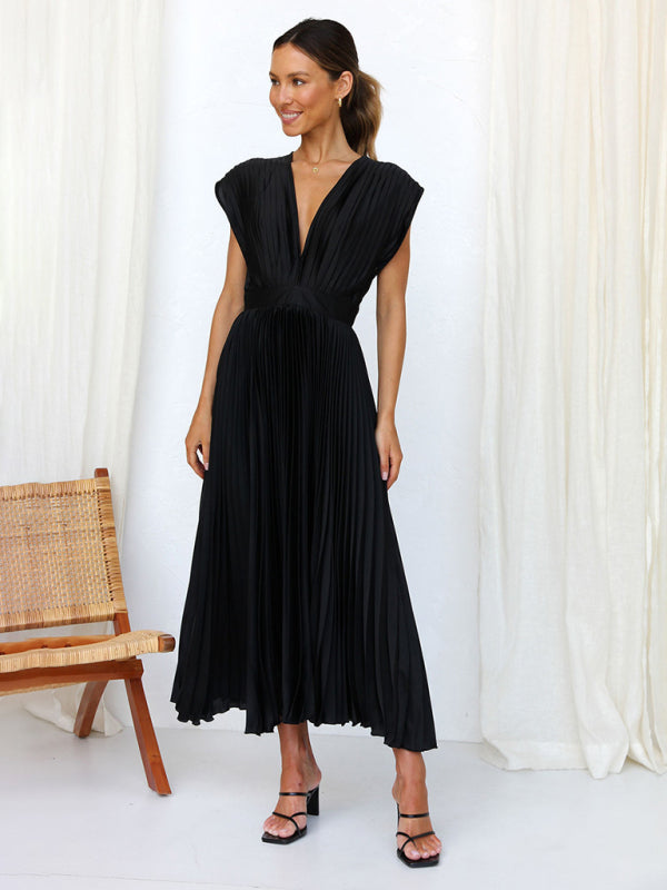 Pleated Sleeveless Dress