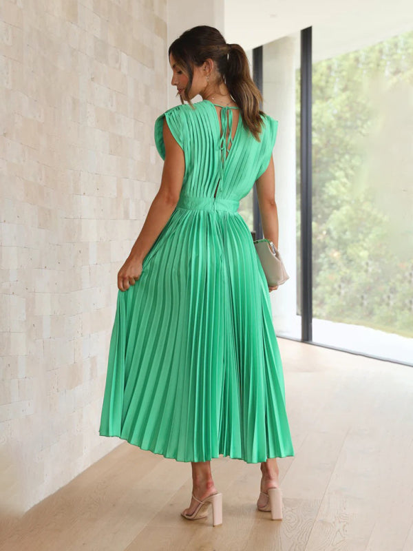 Pleated Sleeveless Dress