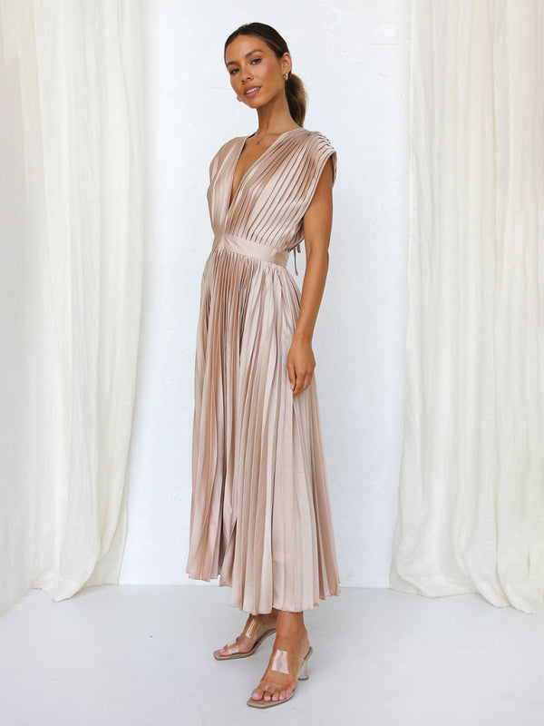 Pleated Sleeveless Dress