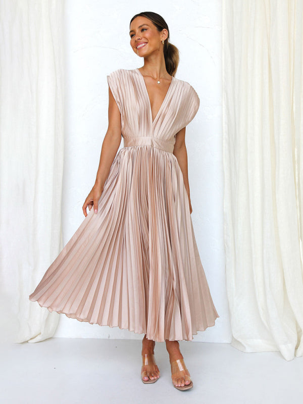 Pleated Sleeveless Dress