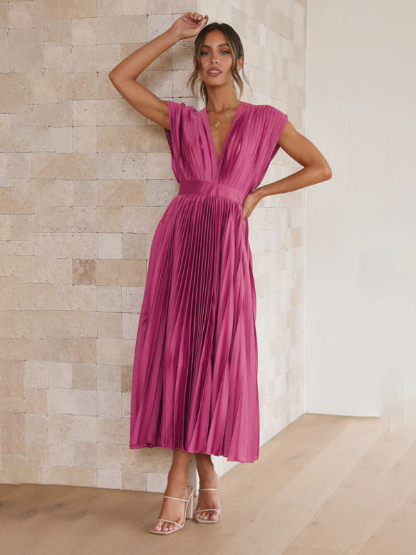 Pleated Sleeveless Dress