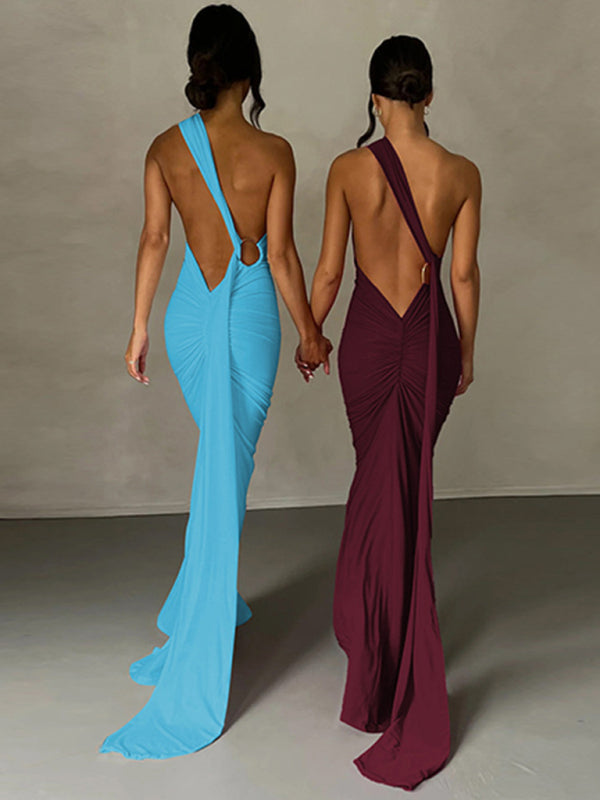 One-Shoulder Maxi Dress - Arabella's Couture 