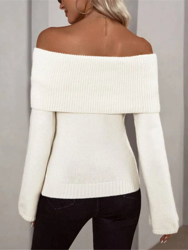 Off-shoulder Knitted Sweater