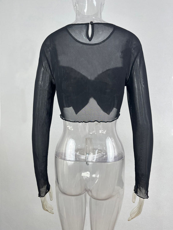 Big Bow See-through Top - Arabella's Couture 