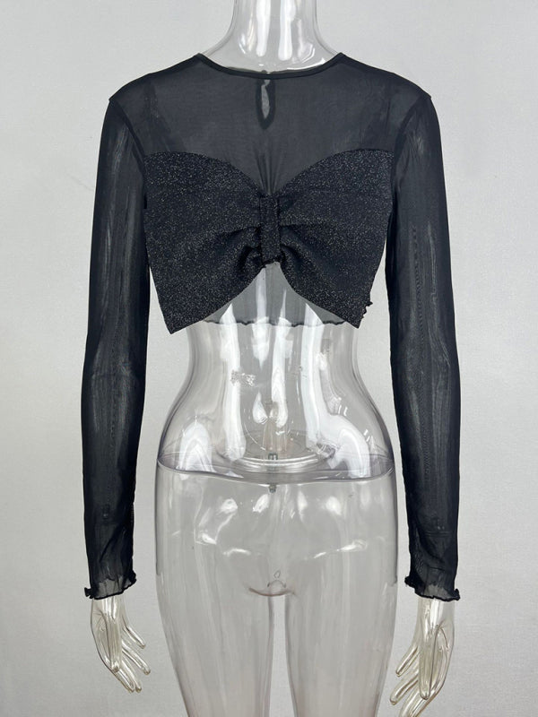 Big Bow See-through Top - Arabella's Couture 