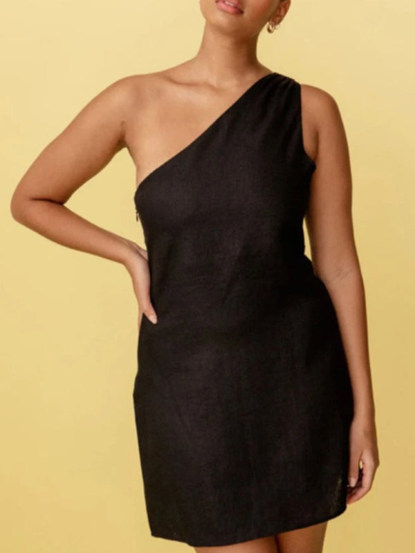 Slant Shoulder Dress