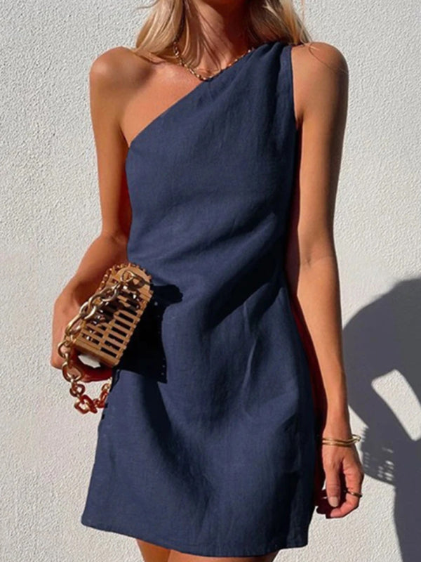 Slant Shoulder Dress