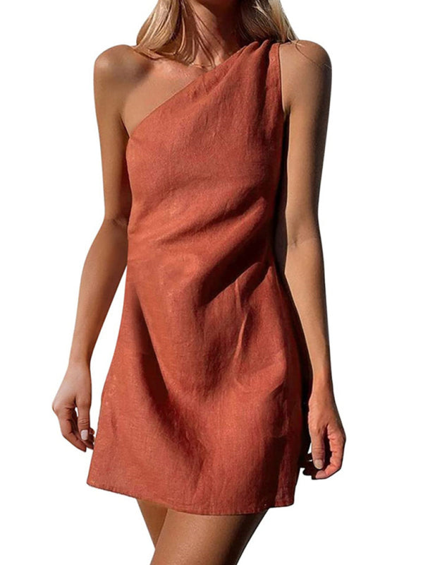 Slant Shoulder Dress