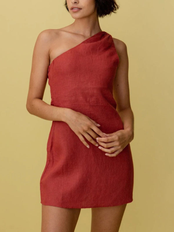 Slant Shoulder Dress