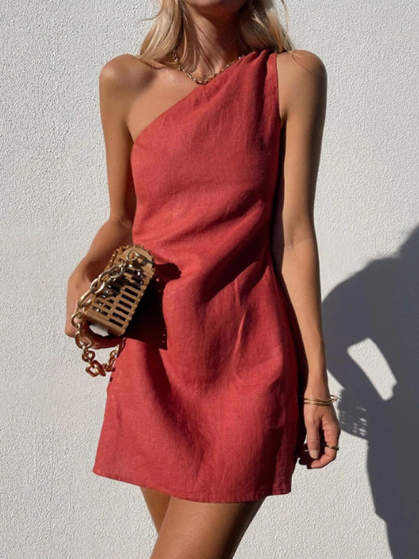 Slant Shoulder Dress