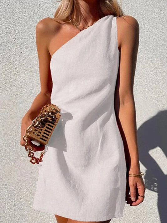 Slant Shoulder Dress