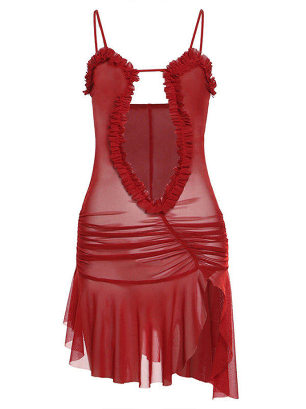 Ruffle Hollow Dress - Arabella's Couture 