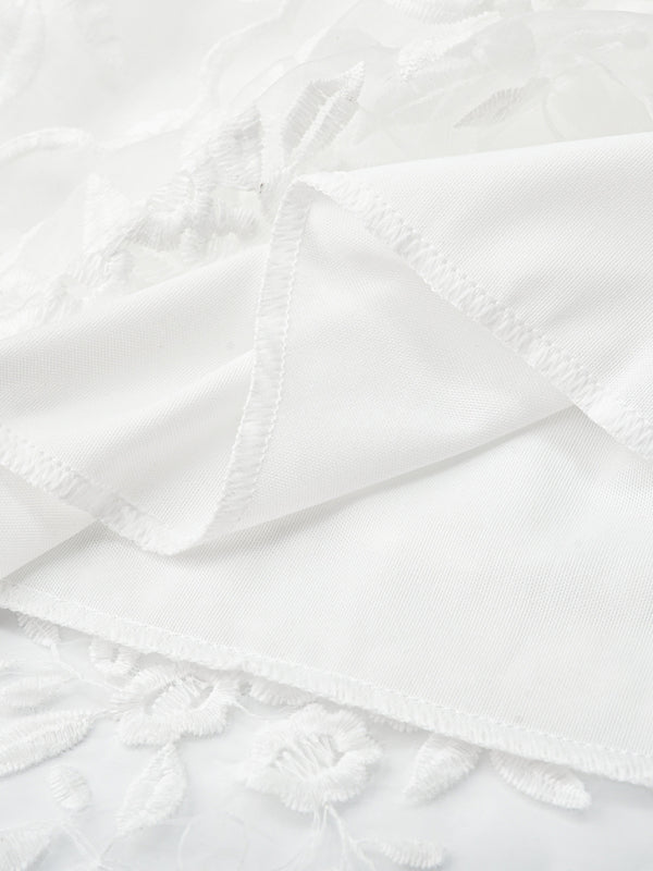 Lace Deep V-neck Dress - Arabella's Couture 