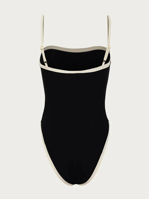 Contrast Color One-piece Swimsuit