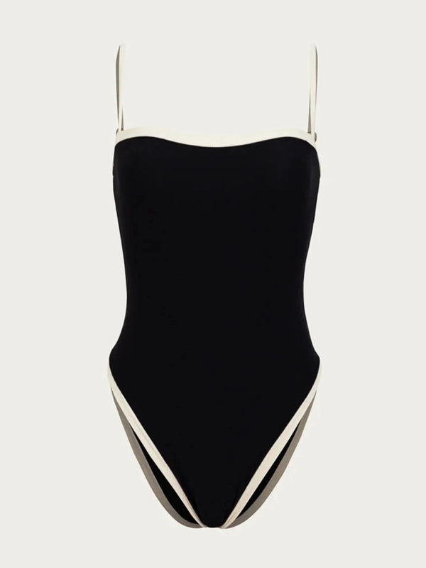 Contrast Color One-piece Swimsuit