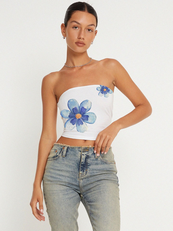 Flower Print Tube Top