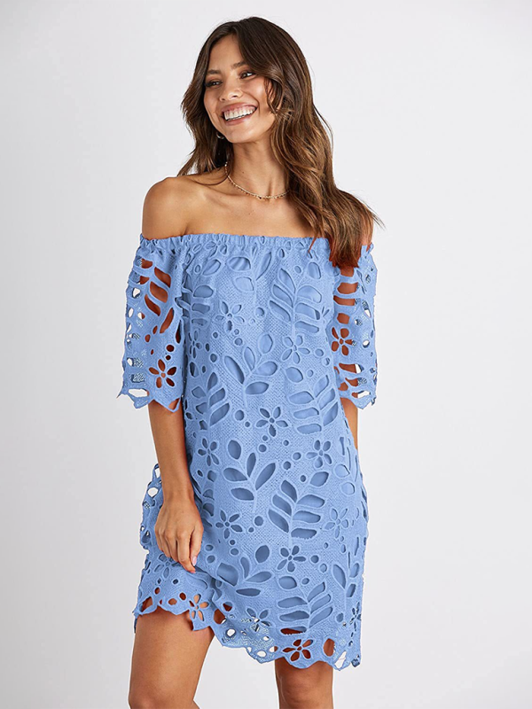 Off-shoulder Hollow Dress