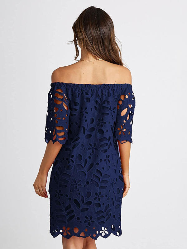 Off-shoulder Hollow Dress