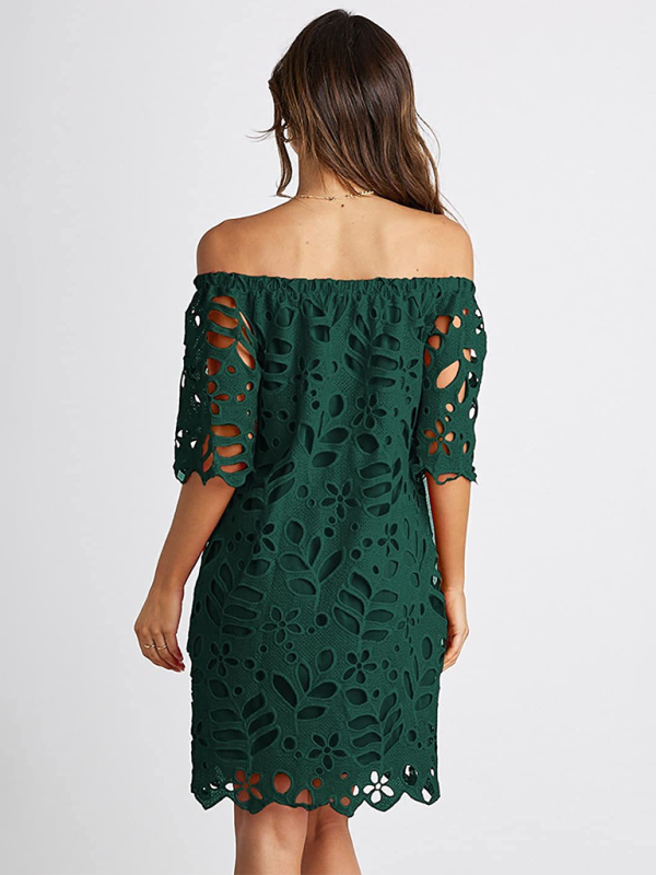 Off-shoulder Hollow Dress