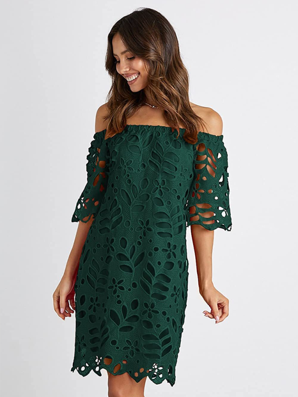 Off-shoulder Hollow Dress