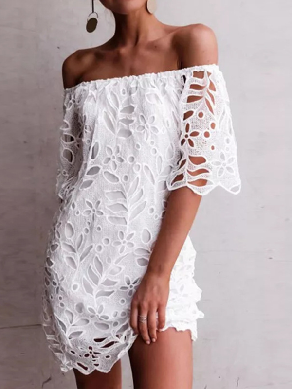 Off-shoulder Hollow Dress