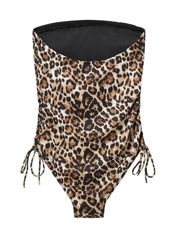 Animal Print Bandeau Swimsuit