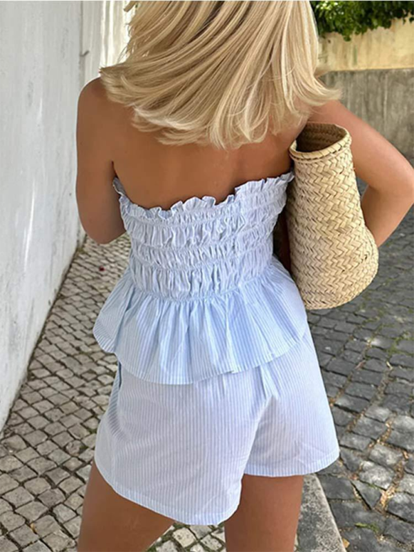 Tube Top and Shorts Two-piece Set