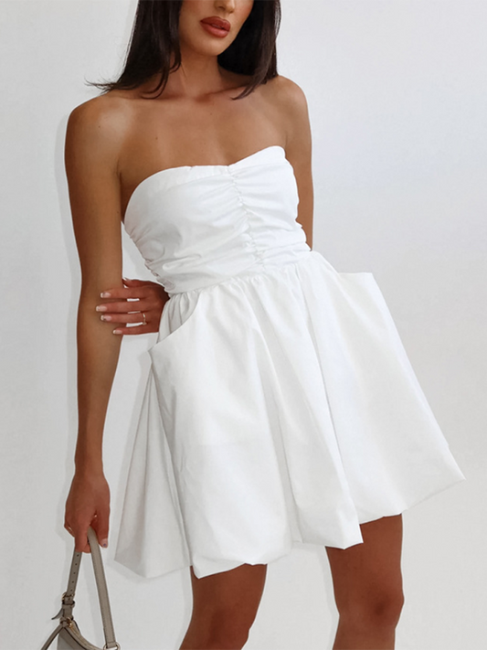 Tube Top A-line Skirt Dress