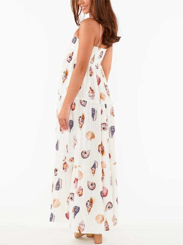 Seashell Print Maxi Dress