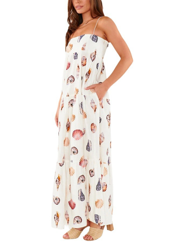 Seashell Print Maxi Dress