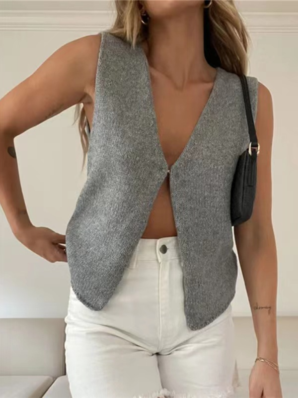 Knitted Sleeveless Vest Top