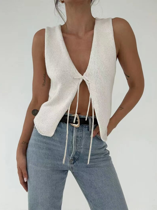 Knitted Sleeveless Vest Top