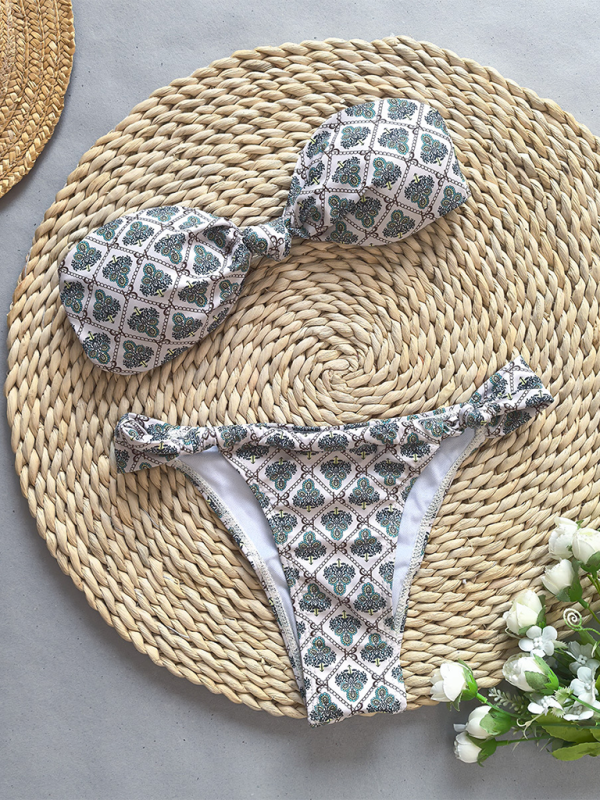 Bohemian Print Bandeau Bikini